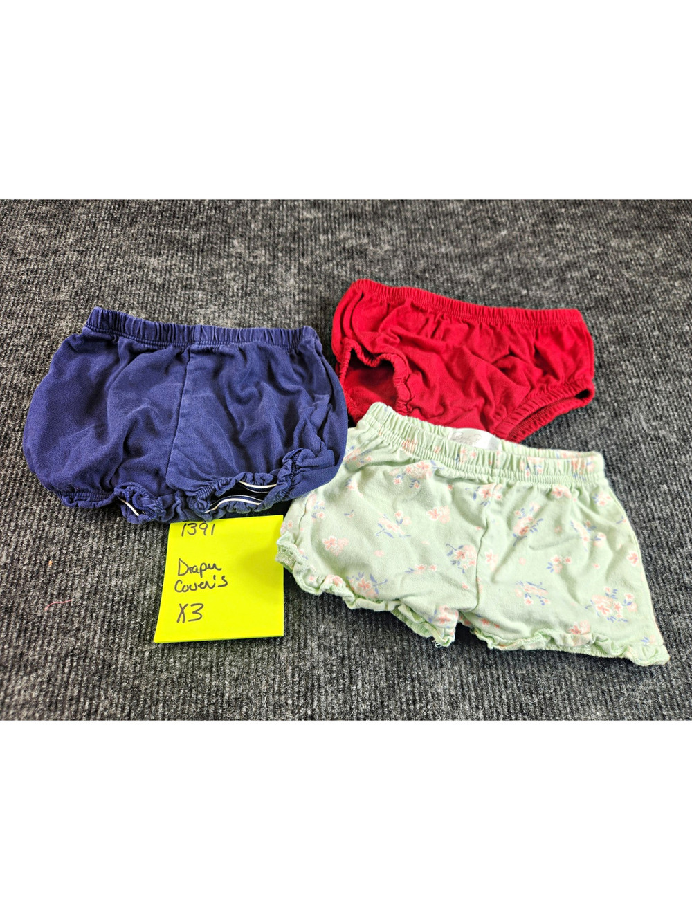 Carter's Lot of 3 Baby Diaper Covers Bloomers Blue Red Green Floral